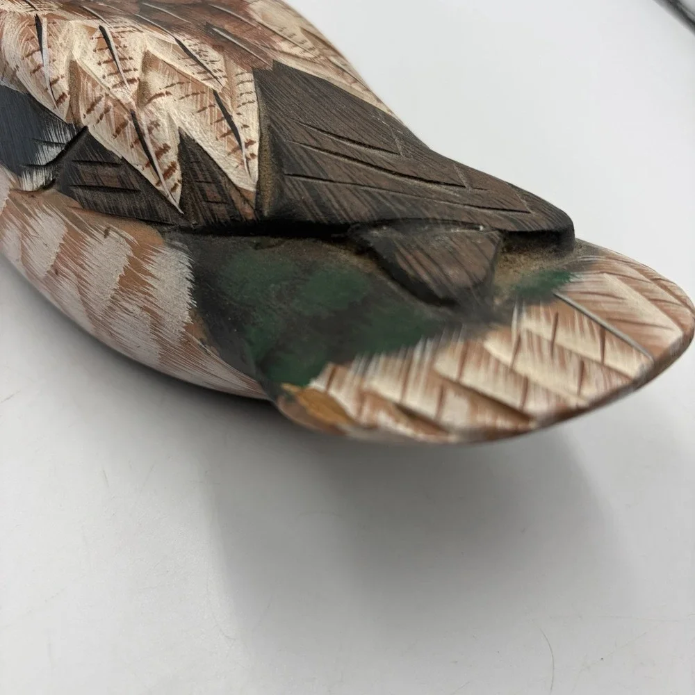 Hand Painted Wooden Mallard Duck, 9